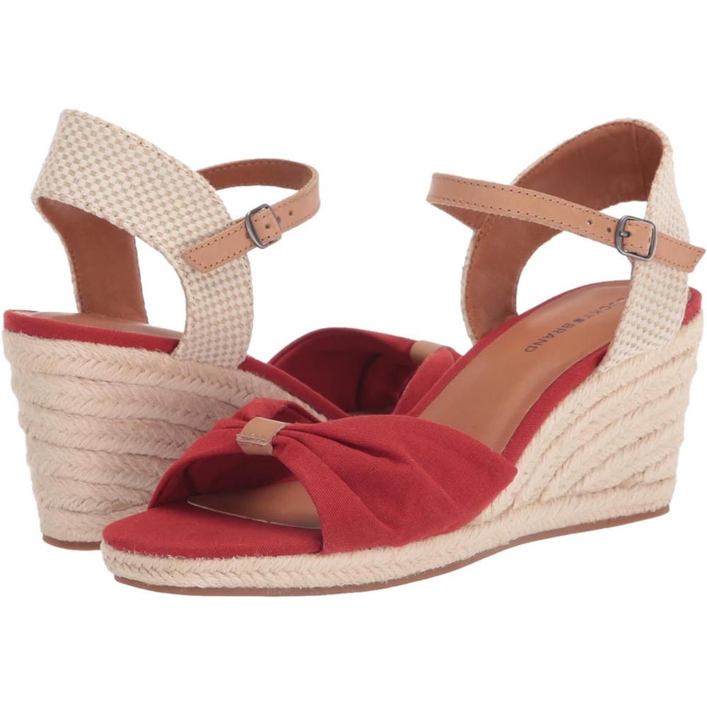 New! Lucky Brand Macrimay Espadrille Wedge Red Espadrille Sandals